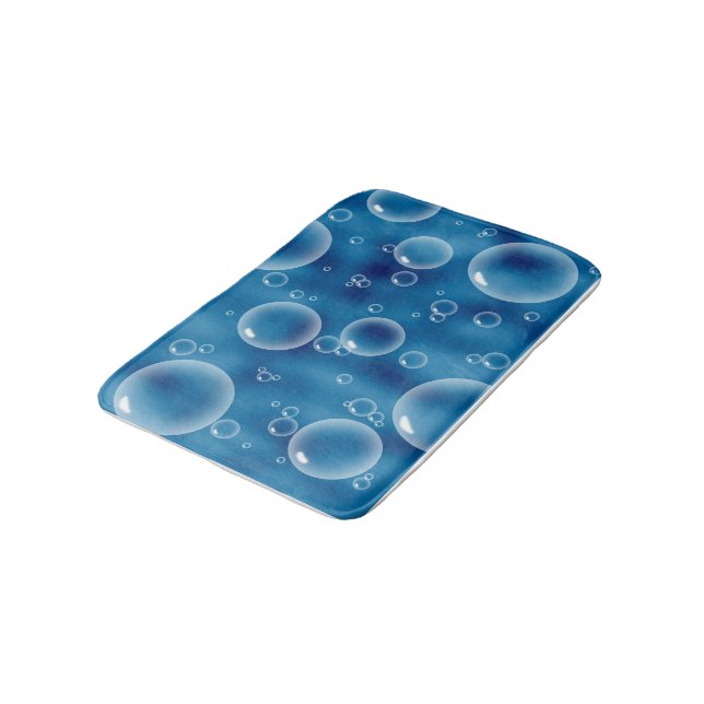 Coole blaue Blasen Bath Mat Badematte (Schrägansicht)