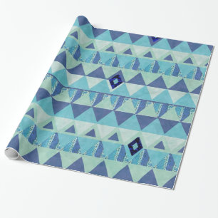 Coole blaue geometrische geschenkpapier