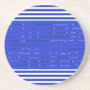 Coole blaue geometrische Streifen Getränkeuntersetzer
