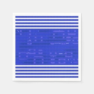 Coole blaue geometrische Streifen Serviette