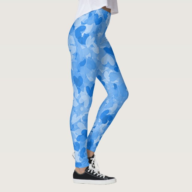 coole blaue Herzchen, die Mädchen blauen Frauen Leggings (Rechts)