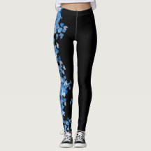 coole blaue Herzen Muster Mode Blau Frauen schwarz