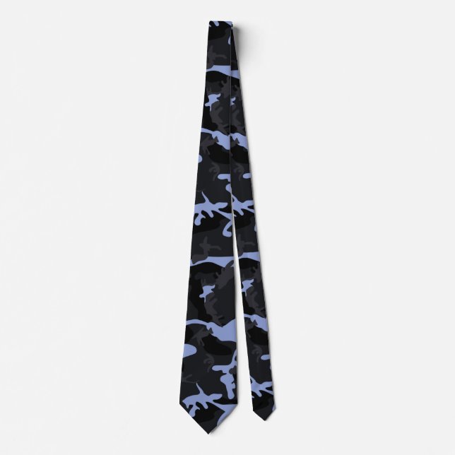 Coole Blaue Highlights Camouflage Krawatte (Vorderseite)