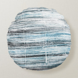 Coole blaue Kunst Rundes Kissen