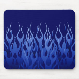 Coole blaue Racing-Flammen Mousepad