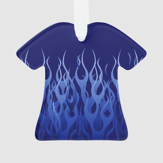 Coole blaue Racing-Flammen Ornament (Rückseite)