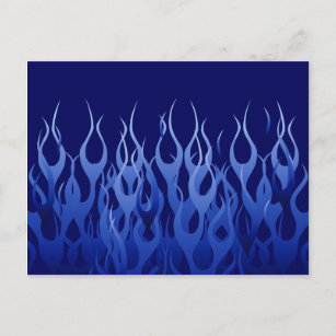 Coole blaue Racing-Flammen Postkarte