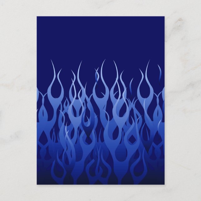 Coole blaue Racing-Flammen Postkarte (Vorderseite)