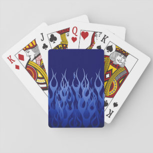 Coole blaue Racing-Flammen Spielkarten