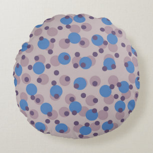 coole blaue, rosa und violette Punkte Rundes Kissen