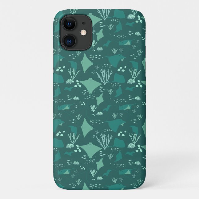 Coole Blaue Stachelrute — Gemusterte Meeresfauna Case-Mate iPhone Hülle (Rückseite)