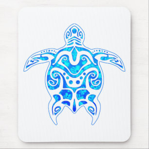 Coole blaue Stammes- Schildkröte Mousepad