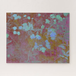 Coole blaue und rosafarbene Kunst mit Blumenmuster