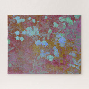 Coole blaue und rosafarbene Kunst mit Blumenmuster