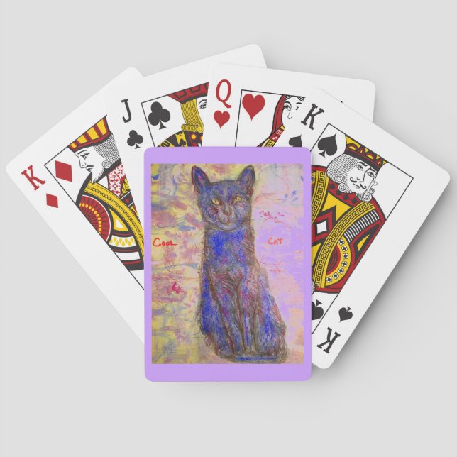 coole Blaukatze Spielkarten (Rückseite)