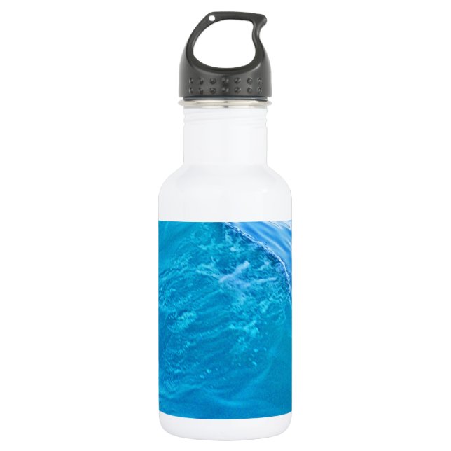 Coole Blauwasserwelle Edelstahlflasche (Vorderseite)
