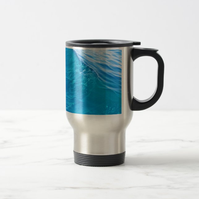 Coole Blauwasserwelle Reisebecher (Rechts)