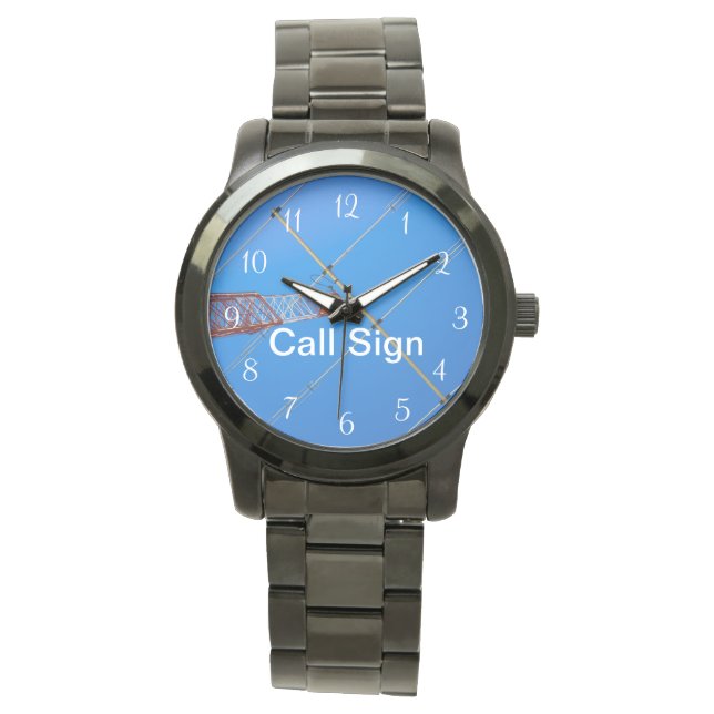 Coole Blendantenne und Rufzeichen Armbanduhr (Vorderseite)