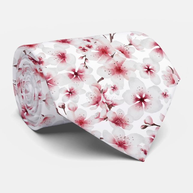 coole Blüten der japanischen Kirsche Krawatte (Gerollt)