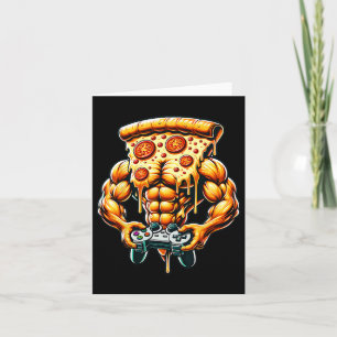 Coole Bodybuilding Gamer Pizza Präsent Karte