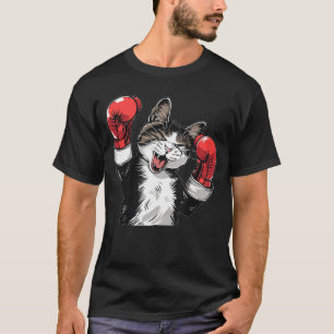 Coole Boing-Katze mit Sporthandschuhen für Jungen T-Shirt