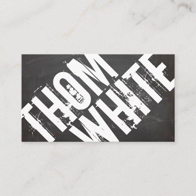 Coole BOLD Schwarz/Weiß Grunge Typografie Urban Visitenkarte (Vorderseite)