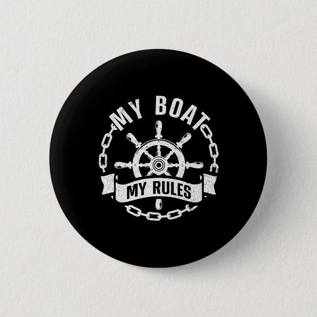 Coole Bootskapitän Design für Männer Frauen Bootsk Button (Vorderseite)