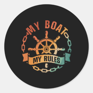 Coole Bootskapitän Design für Männer Frauen Bootsk Runder Aufkleber
