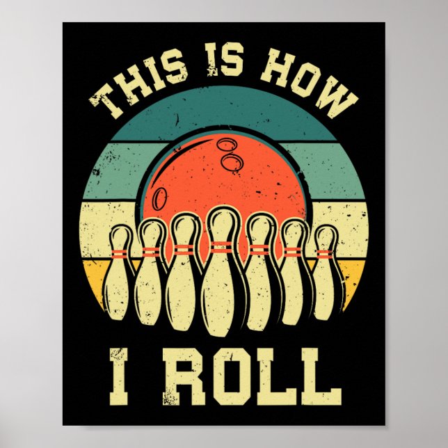 Coole Bowling Art for Men Bowler Track Bowlin Poster (Vorne)