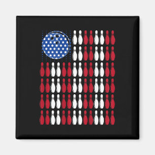 Coole Bowling Bowler Men Women Team American Flag  Magnet