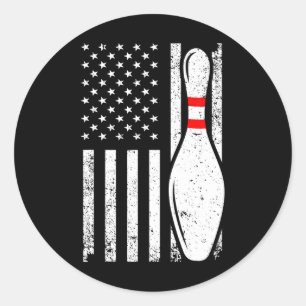 Coole Bowling-Gestaltung für Männer Frauen Bowler  Runder Aufkleber