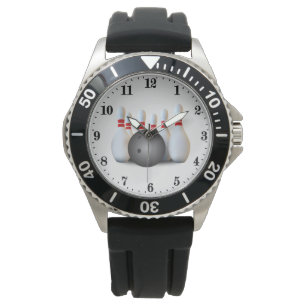 Coole Bowling-Liebhaber fügen Namen Watch hinzu Armbanduhr