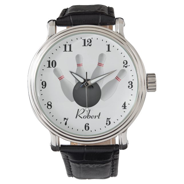 Coole Bowling-Liebhaber hinzufügen Armbanduhr (Vorderseite)