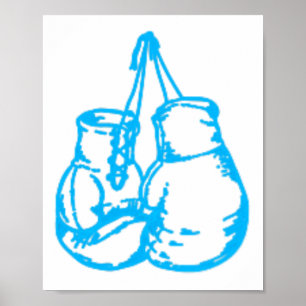 Coole Boxen Blaue Anzeige Mit Handschuhen Poster