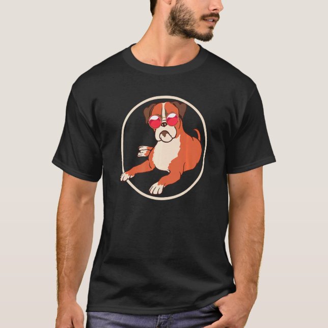 Coole Boxer Sonnenbrille Tierfütterung Eigentümer  T-Shirt (Vorderseite)