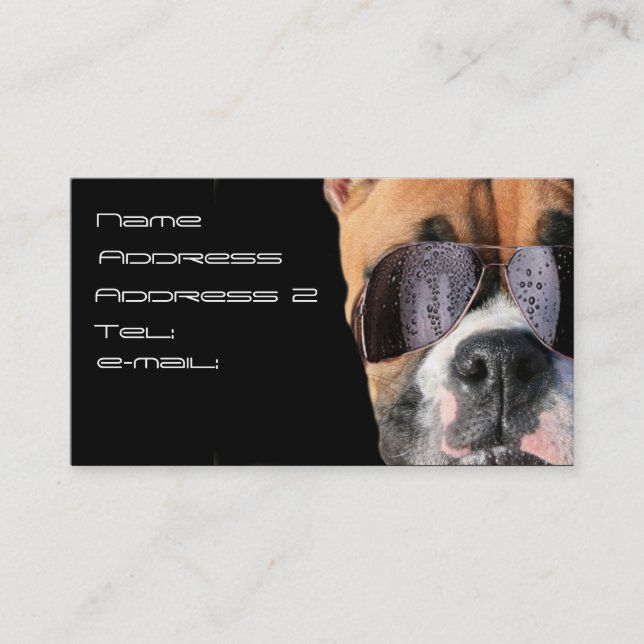 Coole Boxerhundegeschäftskarte Visitenkarte (Vorderseite)