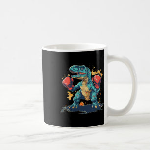 Coole Boxhandschuhe mit Dinosaurier  Kaffeetasse