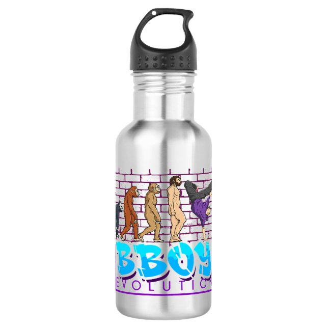 Coole Boy Breakdance HipHop Dancer Evolution Edelstahlflasche (Vorderseite)