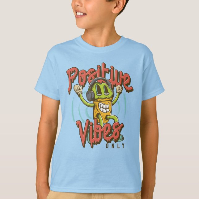 Coole Boys Positive Vibes Only Ice Cream Typ T-Shirt (Vorderseite)