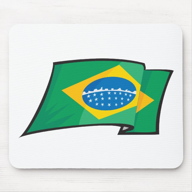 Coole Brasilien-Flagge Mousepad (Vorne)