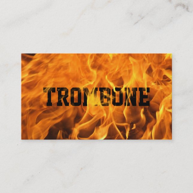 Coole brennende Feuertrombone-Geschäfts-Karte Visitenkarte (Vorderseite)