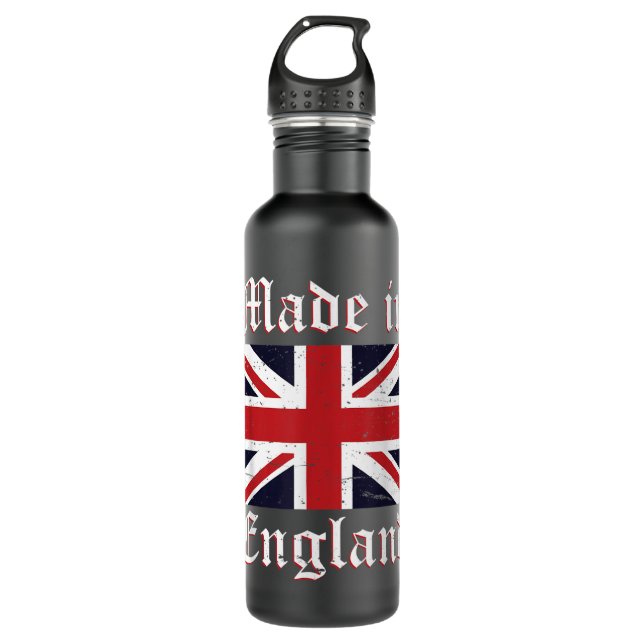 Coole britische Flagge Union Jack Made in Englan Edelstahlflasche (Vorderseite)