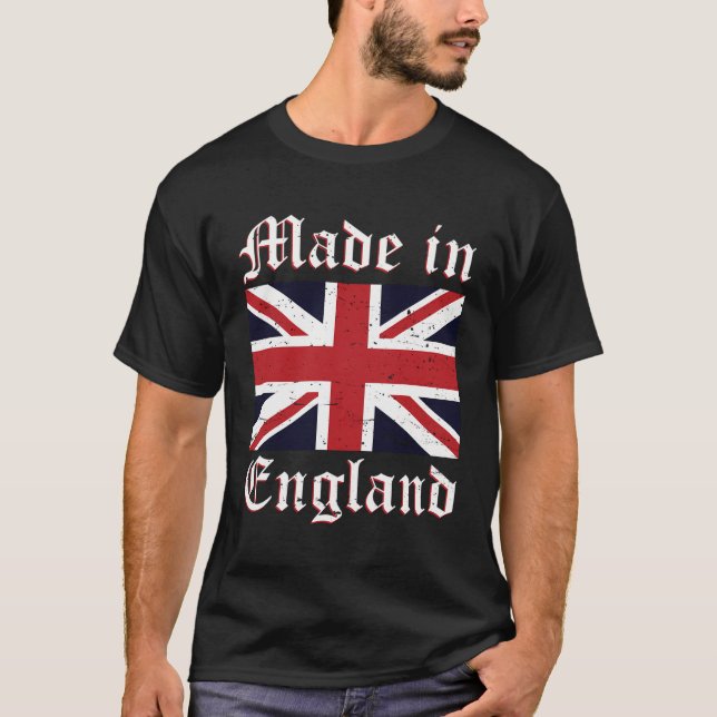 Coole britische Flagge Union Jack Made in Englan T-Shirt (Vorderseite)