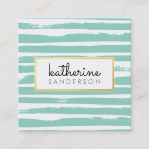 COOLE BRUSH STROKE kreative moderne Imitate Gold Quadratische Visitenkarte