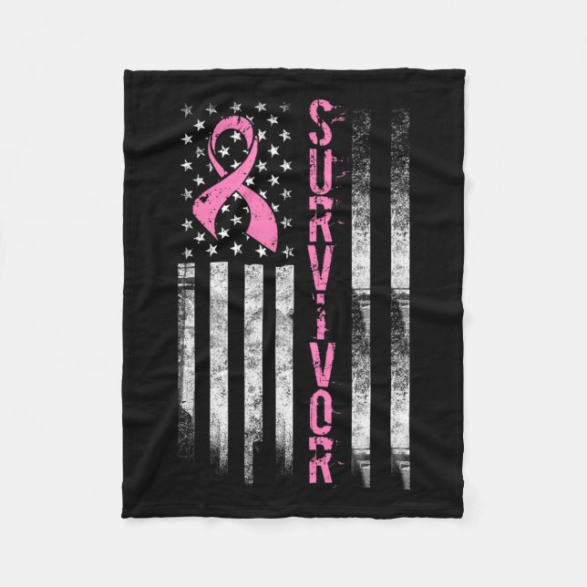 Coole Brustkrebserkrankung - Frauen rosa Flagge Fleecedecke (Vorderseite)