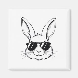 Coole Bunny Face Happy Oster Shirts für Jungs Männ Magnet