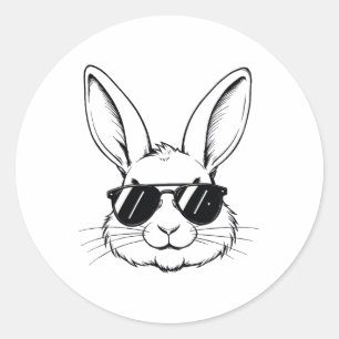 Coole Bunny Face Happy Oster Shirts für Jungs Männ Runder Aufkleber