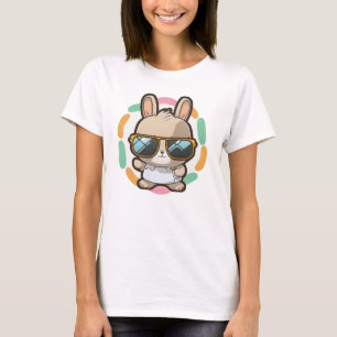 Coole Bunny-Shades-Oster-Cartoon-Frühling T-Shirt