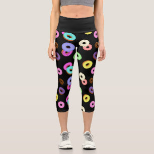 Coole, bunte Donuts schwarz Capri Leggings