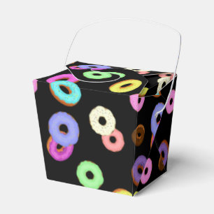 Coole, bunte Donuts schwarz Geschenkschachtel